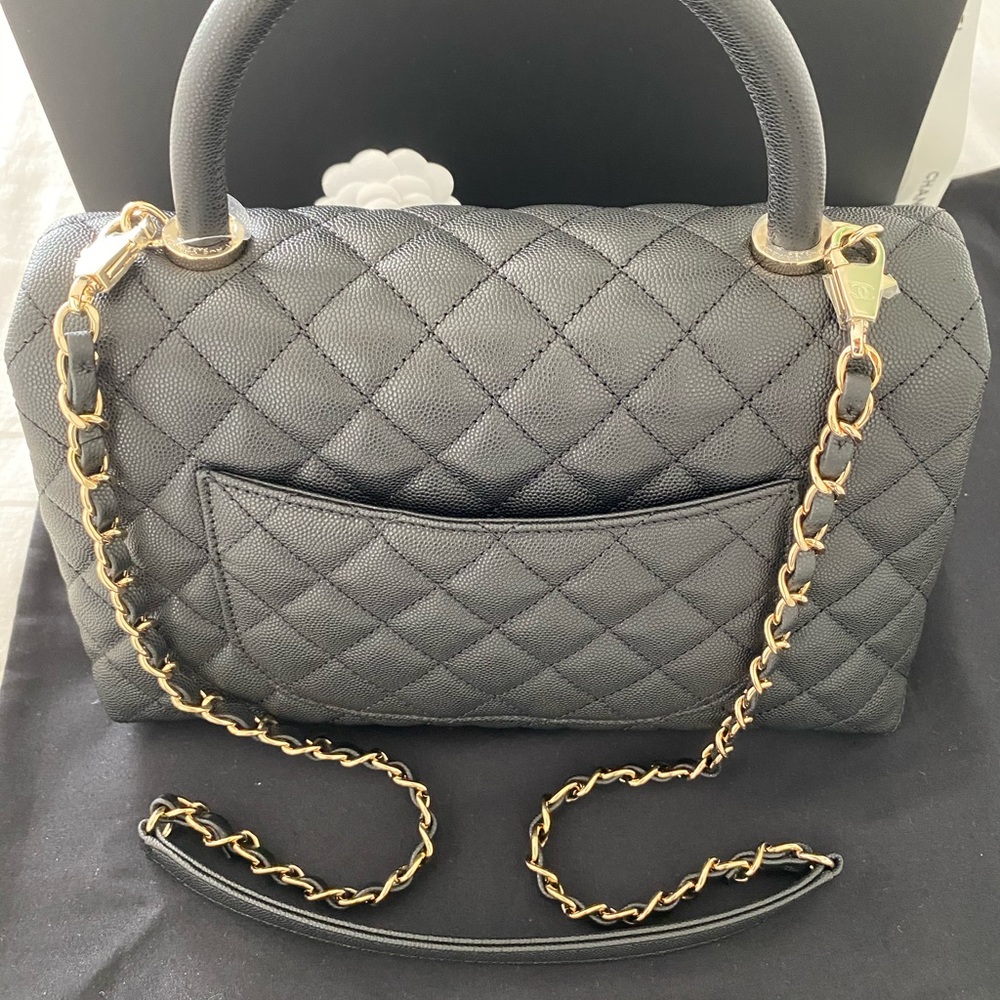 NWT RARE Small Coco Handle Black + Light Gold HW - Picture 15 of 16